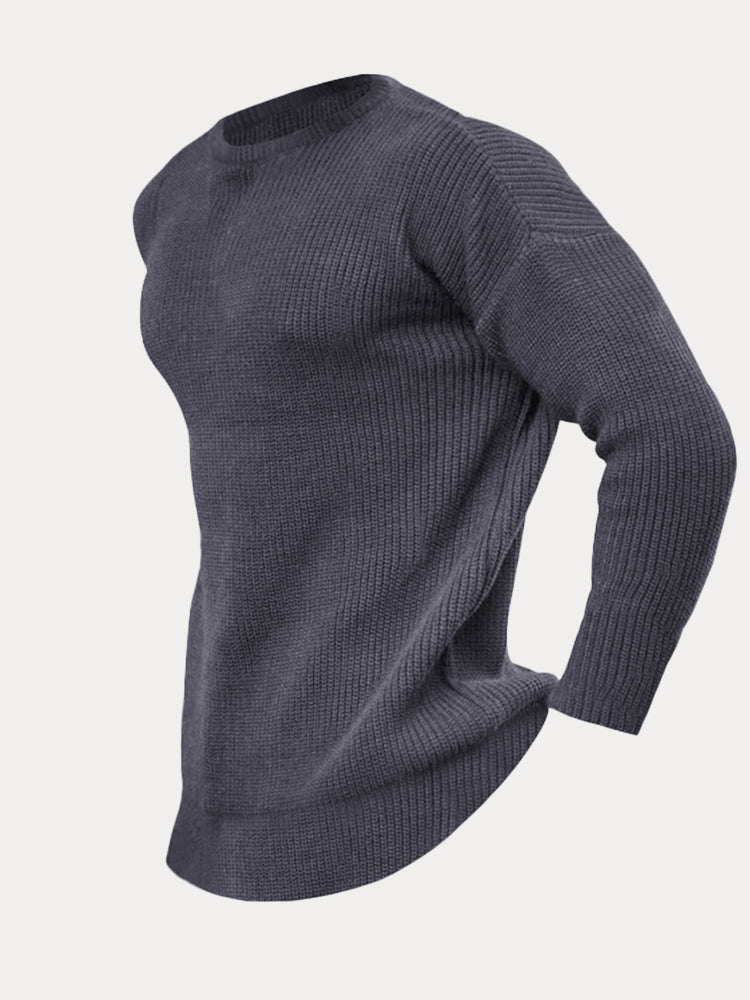 Waffle Knitted Pullover Bottom Shirt