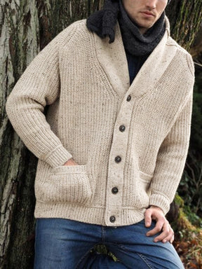 Classic V-neck Button Sweater Coat