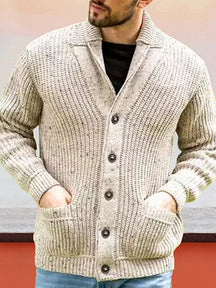Classic V-neck Button Sweater Coat