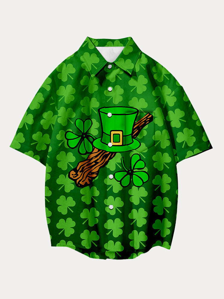 St. Patrick's Irish Day Print Pocket Shirt