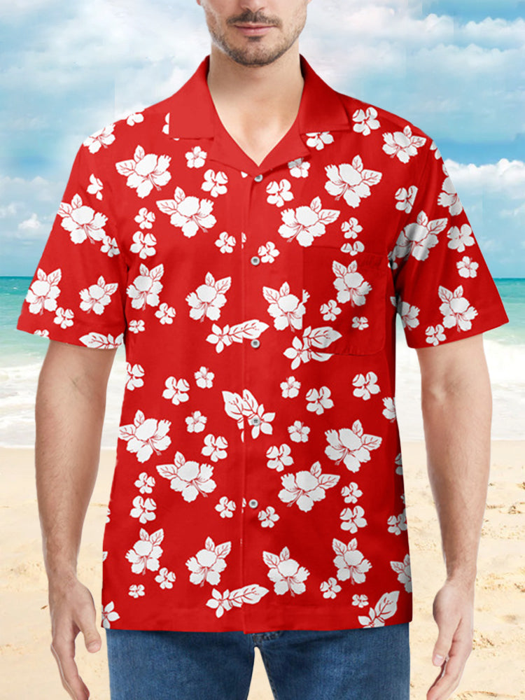 Hawaiian Cotton Flower Beach Shirt