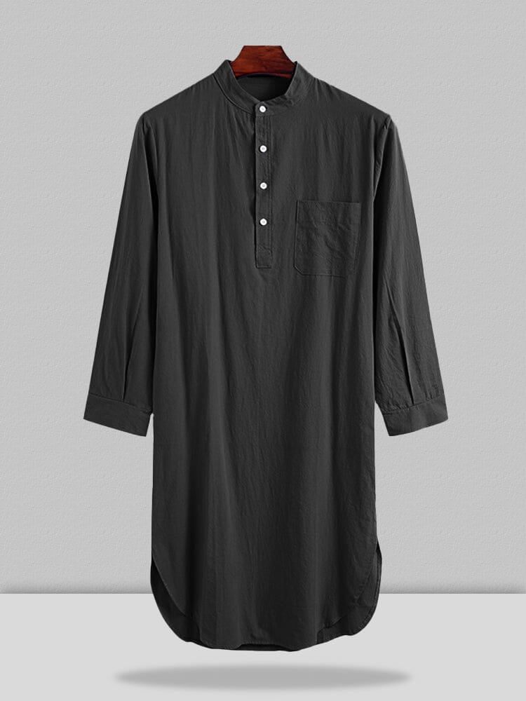 Cotton Button Long Sleeve Robe Robe coofandystore 