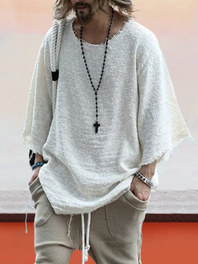 Solid Color Loose Long-sleeved Shirt Shirts coofandystore Cream S 