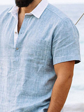 Casual Cotton and Linen Button Shirt