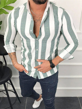 Stripe Long Sleeves Button Shirt