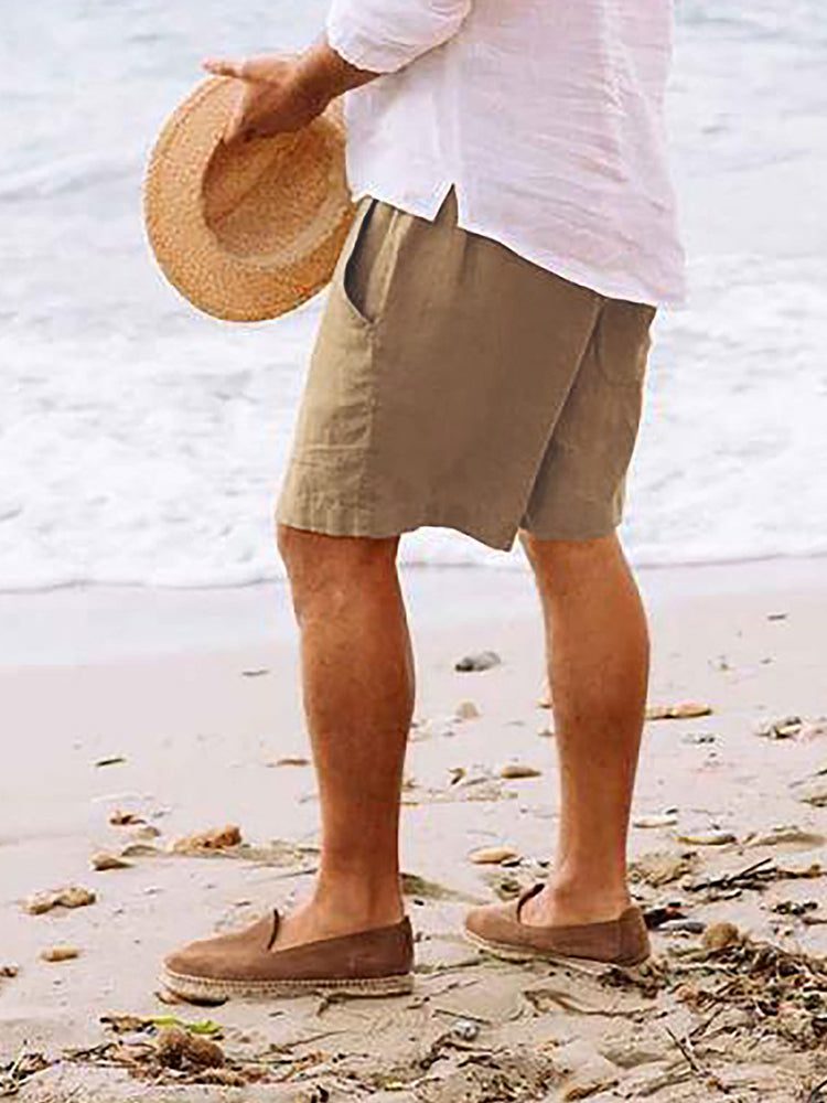 Cotton Linen Casual Beach Shorts