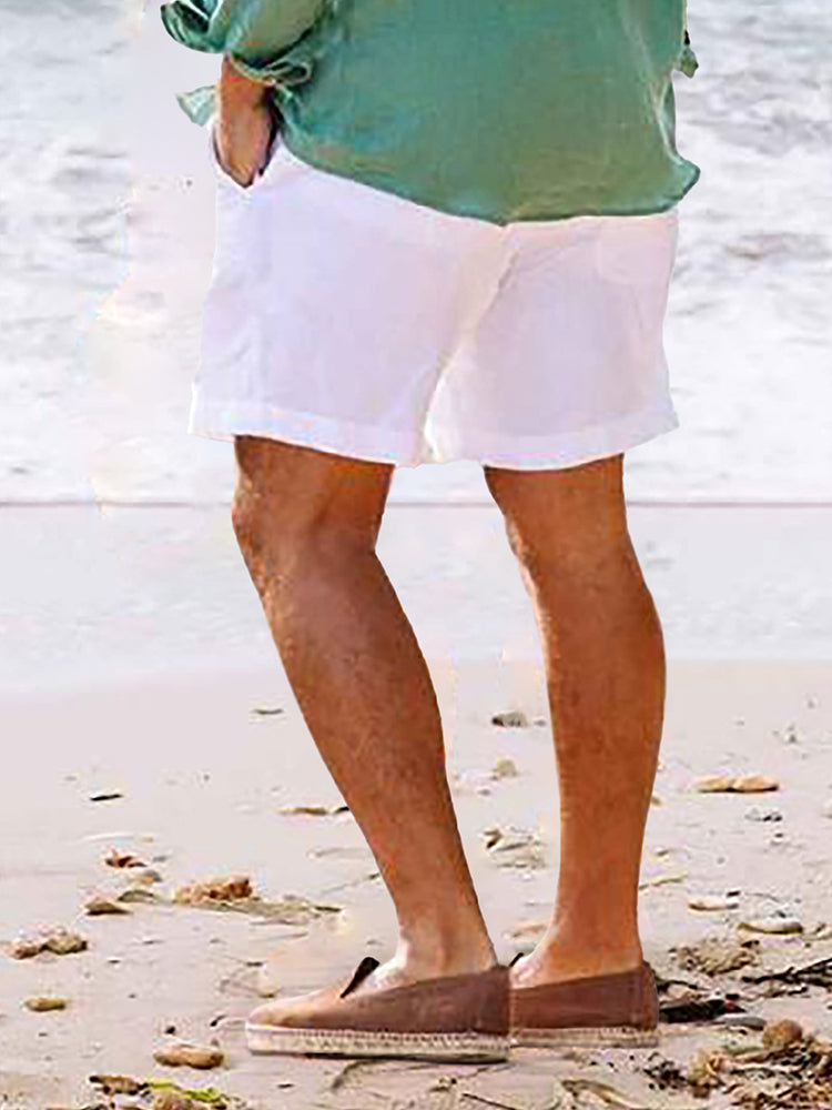 Cotton Linen Casual Beach Shorts