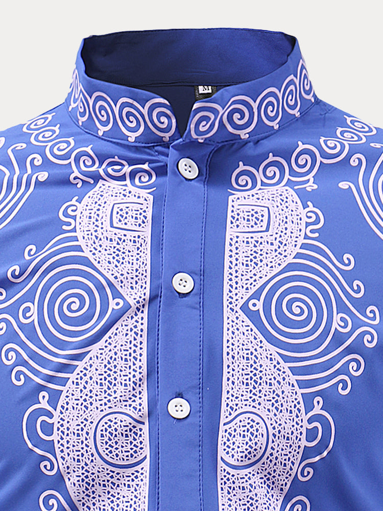 Vintage Style Printed Casual Shirt