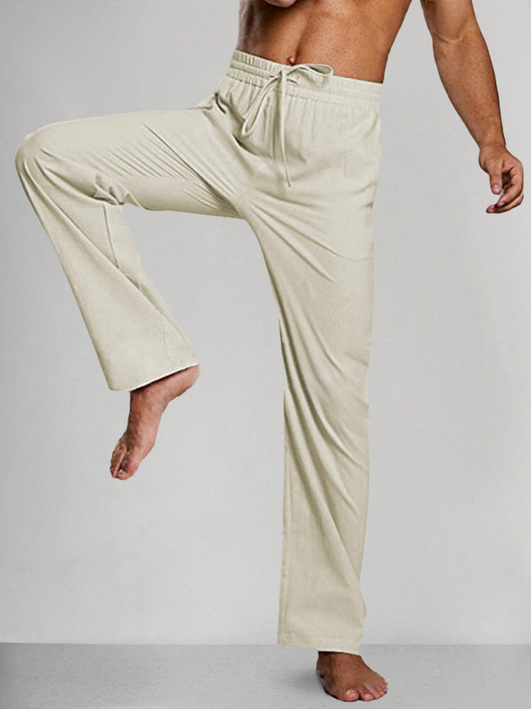Cozy Lace Up Waist Cotton Linen Pants Pants coofandystore 