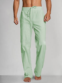 Cozy Lace Up Waist Cotton Linen Pants Pants coofandystore Light Green M 