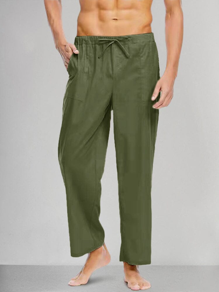 Casual Cotton Linen Style Pants Pants coofandystore Army Green S 