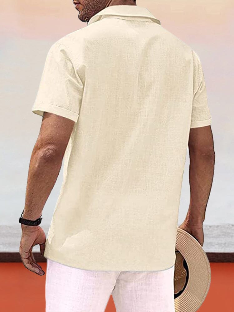 Casual Solid Beach Shirt with Pockets Shirts coofandystore 