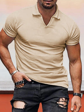Solid Cozy Slim Polo T-shirt T-Shirt coofandystore Khaki M 
