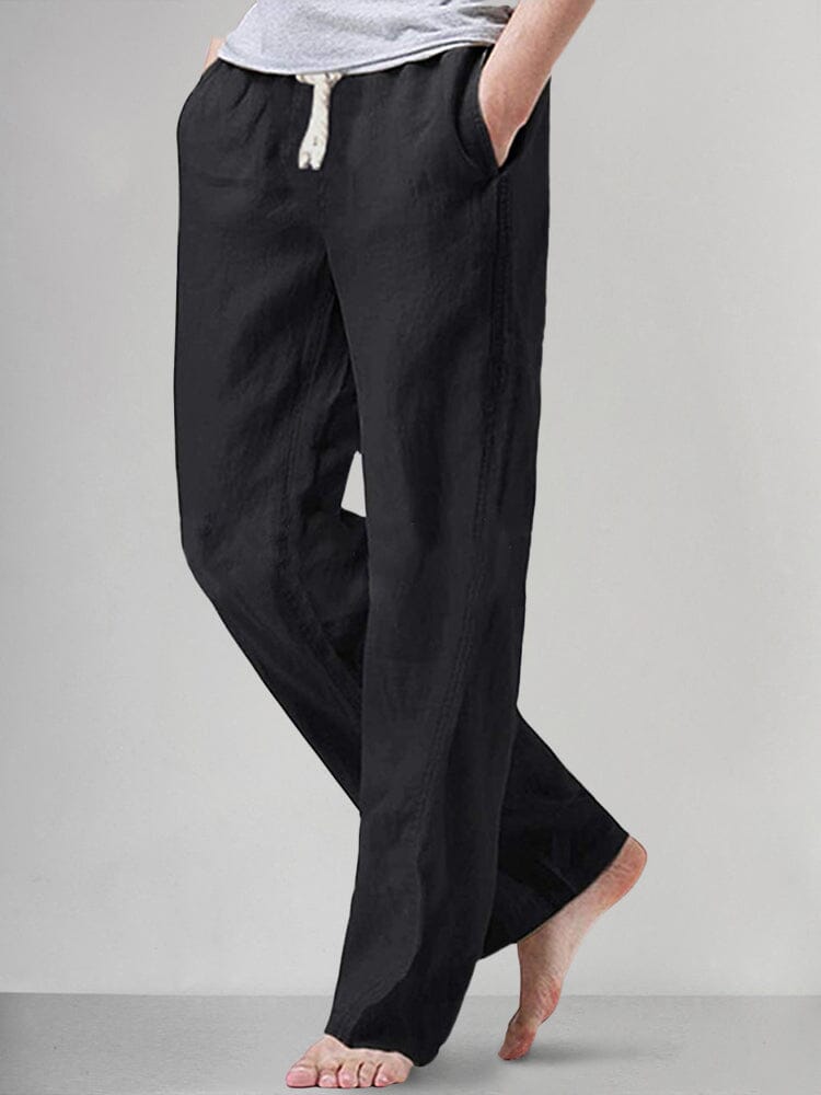 Casual Linen Style Cozy Pants Pants coofandystore Black M 