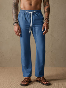 Casual Cotton Linen Cozy Drawstring Pants Pants coofandystore Blue M 