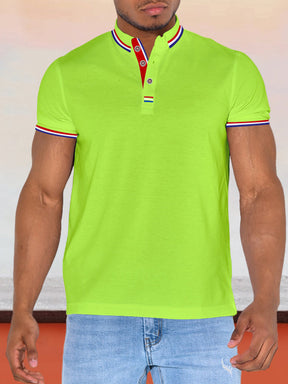 Casual Stripe Collar Polo Shirt
