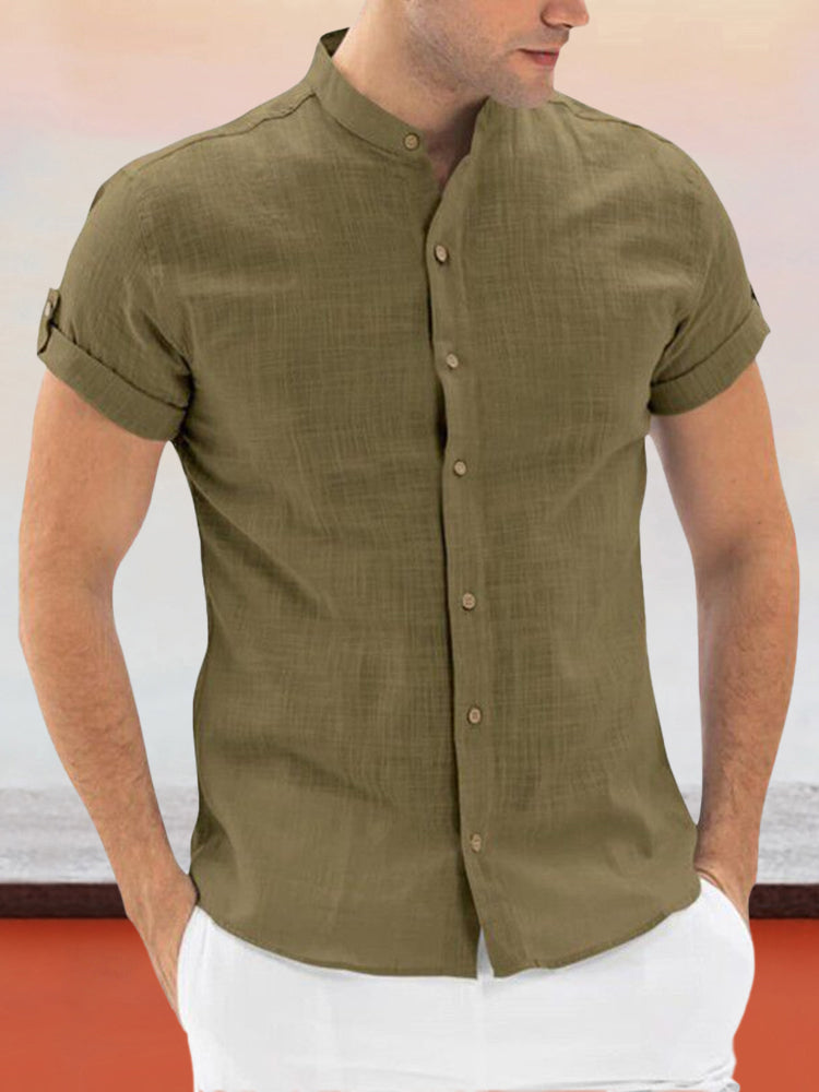 Cotton Linen Short Sleeve Shirt
