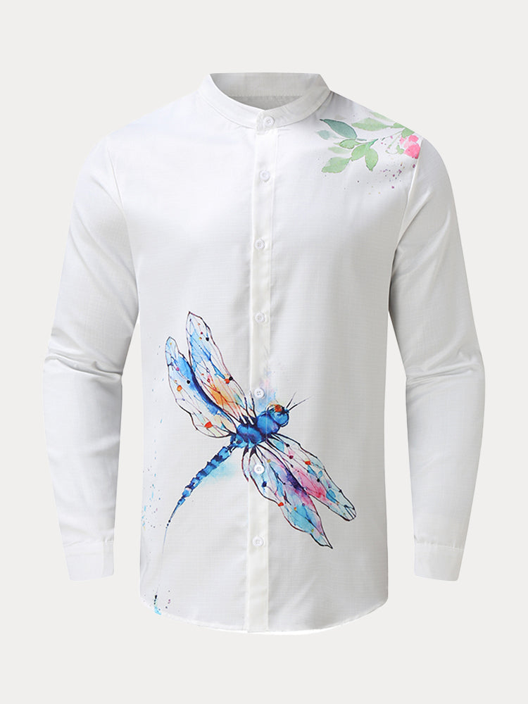 Casual Round Neck Printed Long Sleeve Shirt
