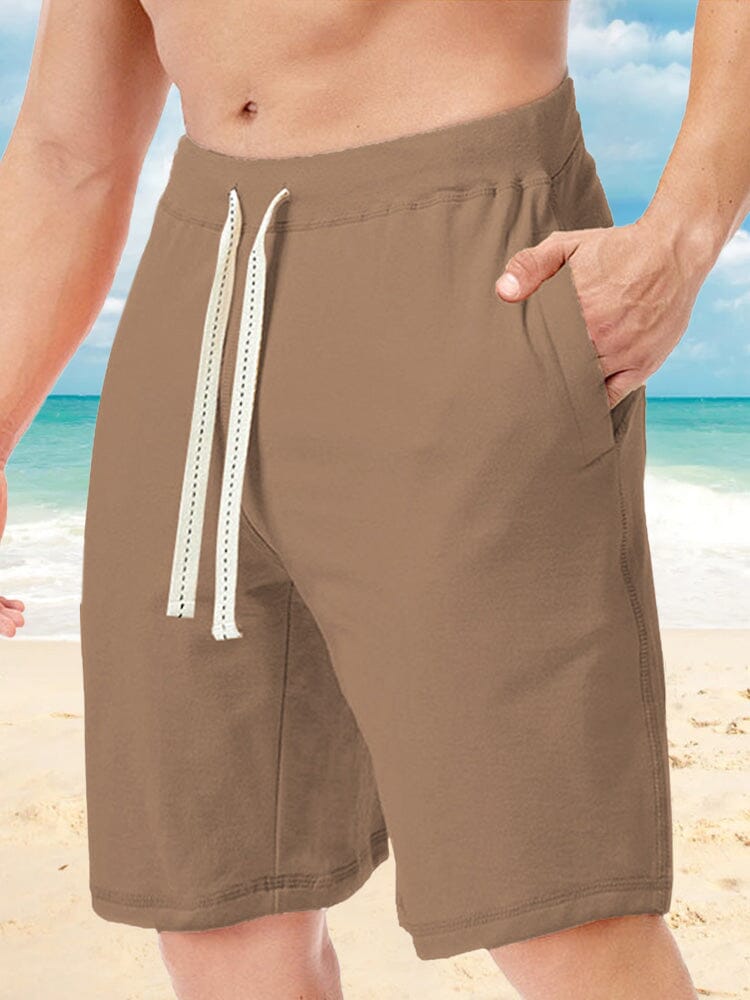 Casual Drawstring Beach Sports Shorts Shorts coofandystore Camel S 