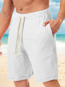 Casual Drawstring Beach Sports Shorts Shorts coofandystore White S 