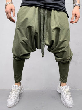 Solid Color Harem Pants Pants coofandystore Army Green M 