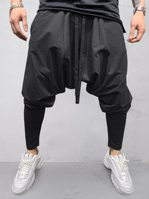 Solid Color Harem Pants Pants coofandystore Black M 