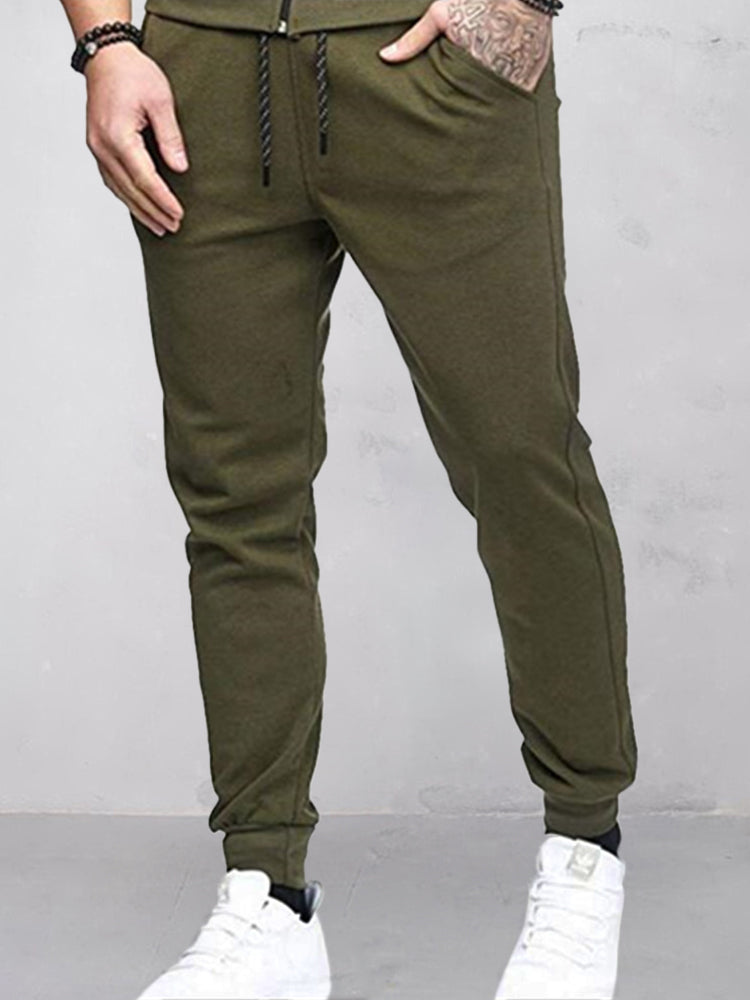 Solid Casual Beam Feet Sports Pants
