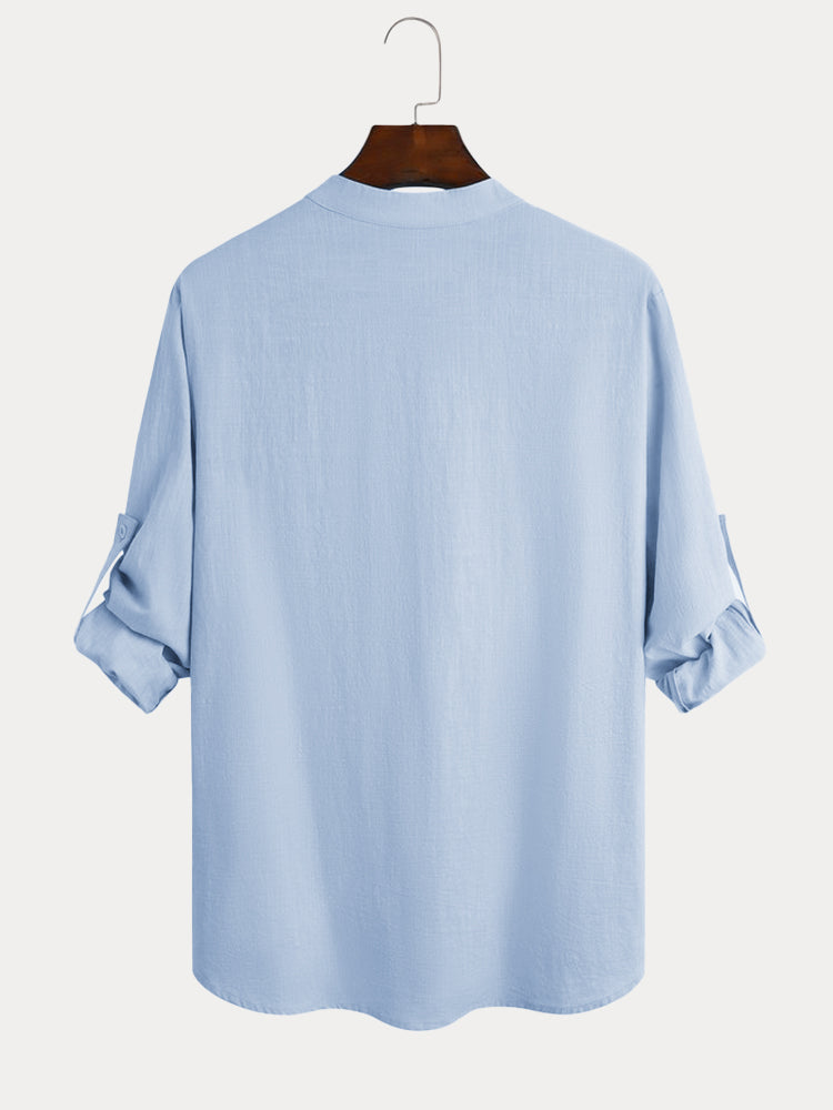 Cotton Linen Casual Long Sleeve Shirt
