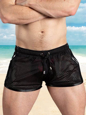 Breathable Mesh Quick-drying Sports Beach Shorts Shorts coofandystore Black M 