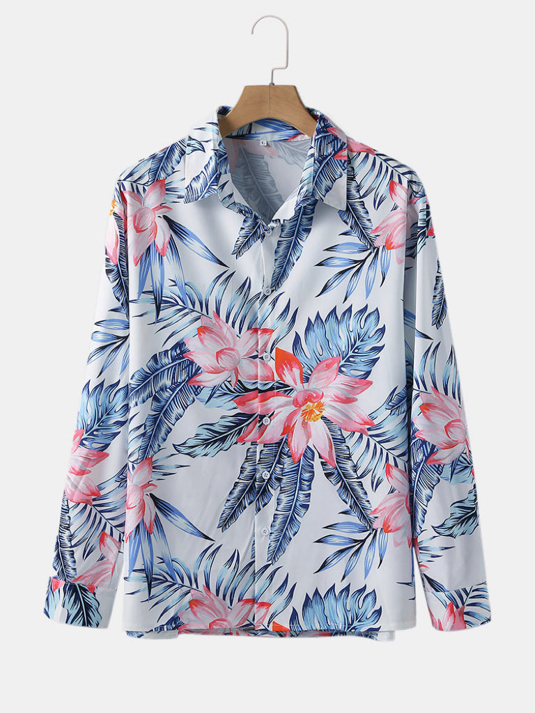 Casual Printed Long Sleeves Beach Shirt
