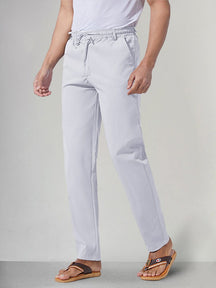 Classic Solid Casual Pants Pants coofandystore White S 