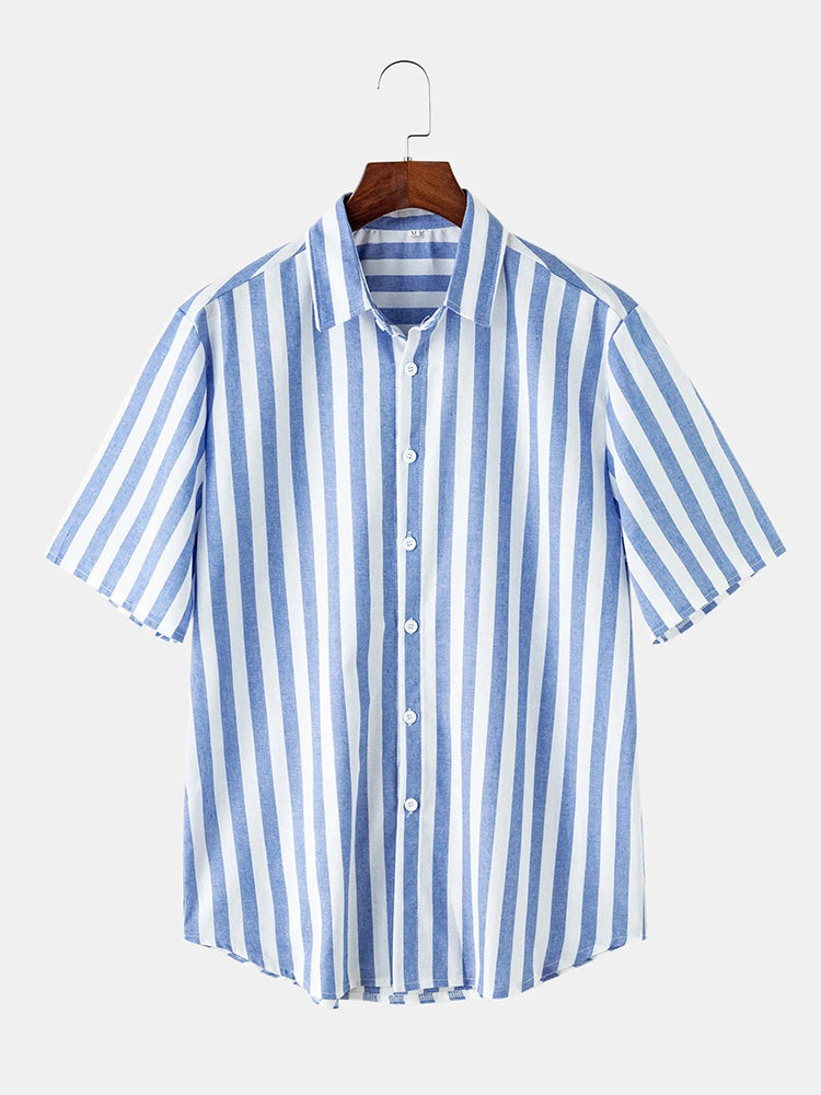 Cotton Linen Striped Shirt