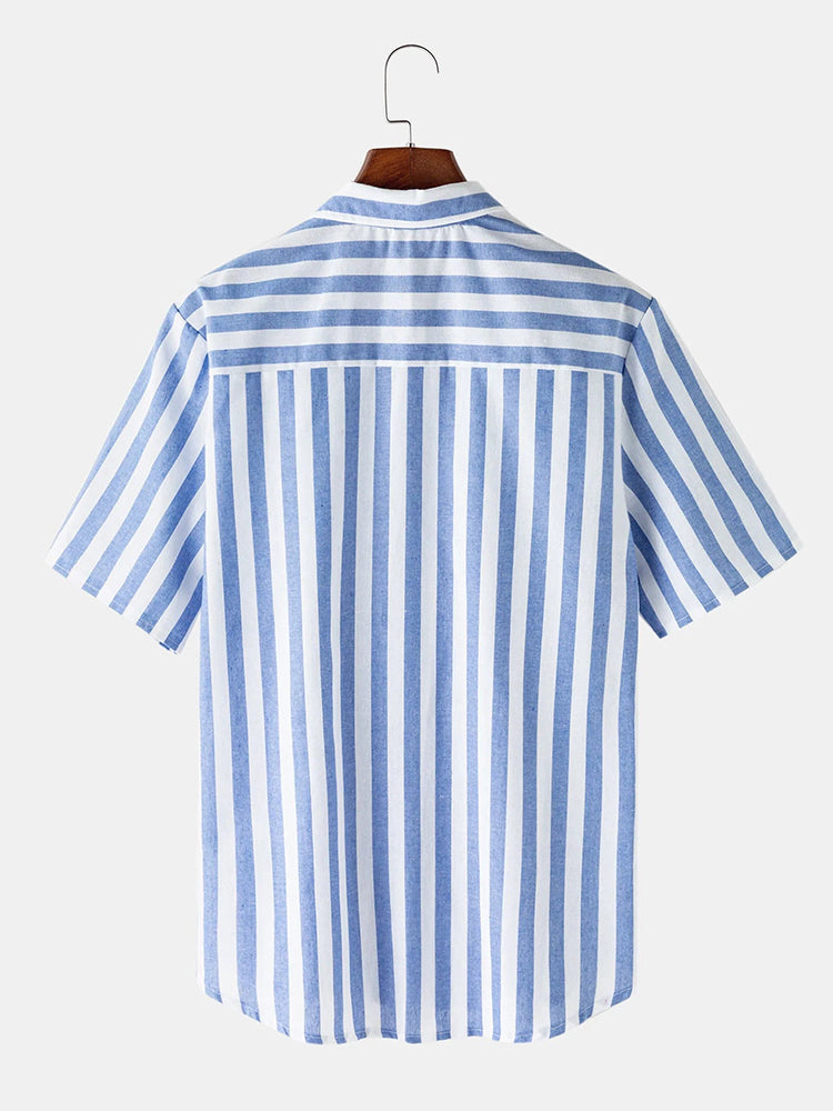 Cotton Linen Striped Shirt