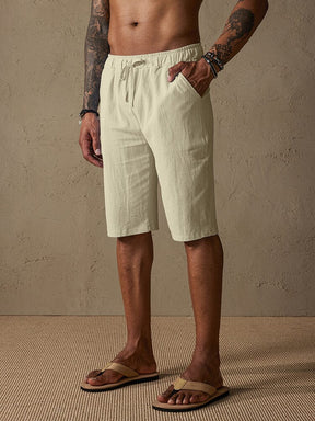 Casual Cotton Drawstring Shorts Shorts coofandystore Cream S 
