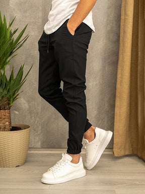 Solid Color Beam Feet Casual Pants