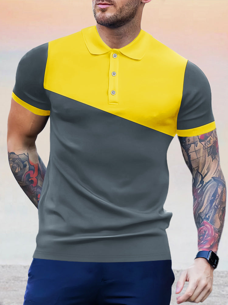 Coofandy Casual Color Blocking Polo Shirt