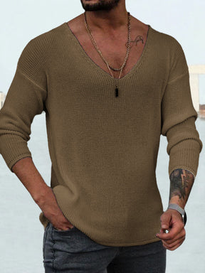 Thin Long Sleeve V-neck Sweater