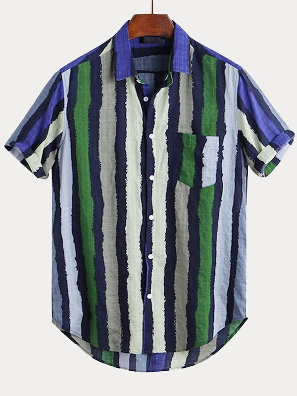 Casual Stripe Cotton Beach Shirt