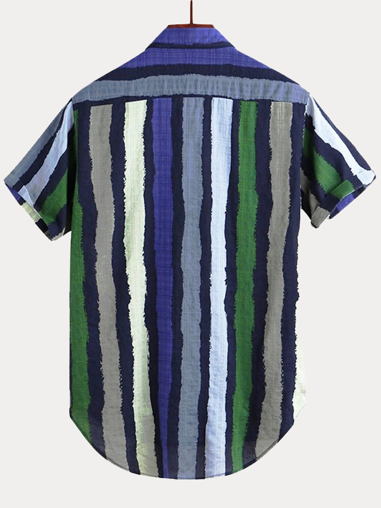 Casual Stripe Cotton Beach Shirt