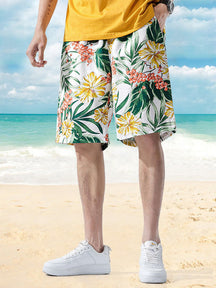 Hawaiian Print Beach Shorts