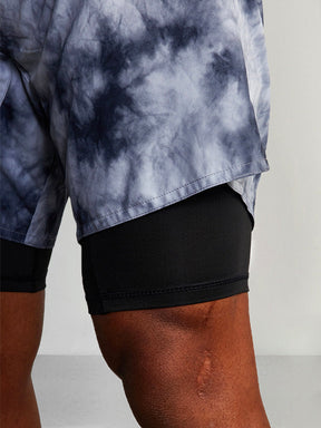 Casual Elastic Waist Double Layer Sports Shorts