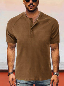 Classic Short Sleeves Henley Shirt