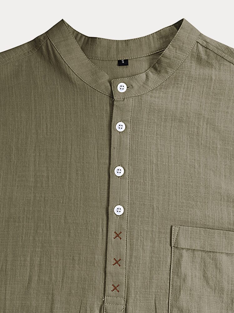 Cozy Solid Cotton Linen Button Shirt Shirts coofandystore 