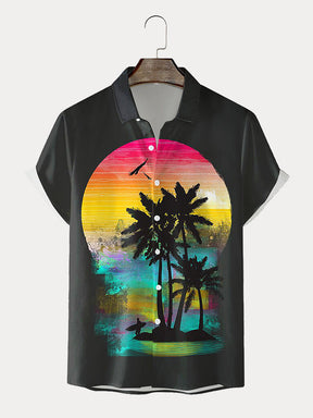 Short Sleeve Printed Beach Shirt