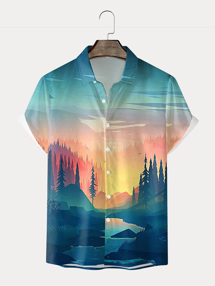 Short Sleeve Printed Beach Shirt