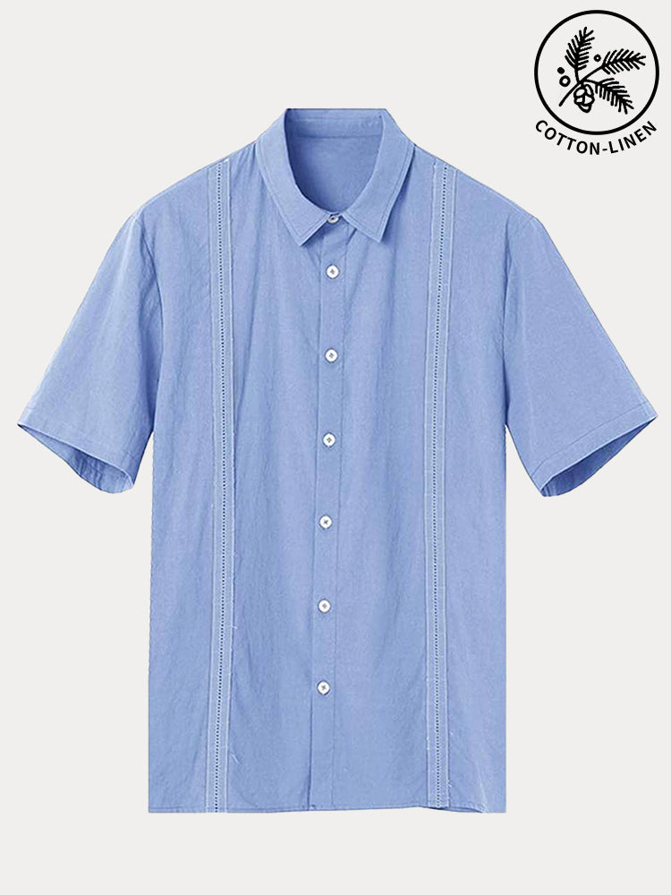Cozy Cotton and Linen Short Sleeve Button Shirt