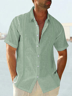Cozy Cotton and Linen Short Sleeve Button Shirt