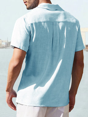 Cotton Linen Short Sleeve Casual Shirt