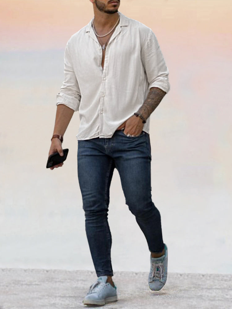 Casual Linen Style Long Sleeves shirt