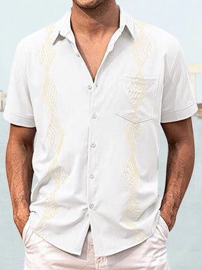 Embroidered Casual Button Down Shirt